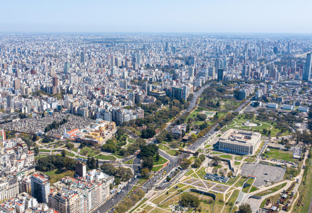 Vista aérea de Microcentro barrio de Buenos Aires